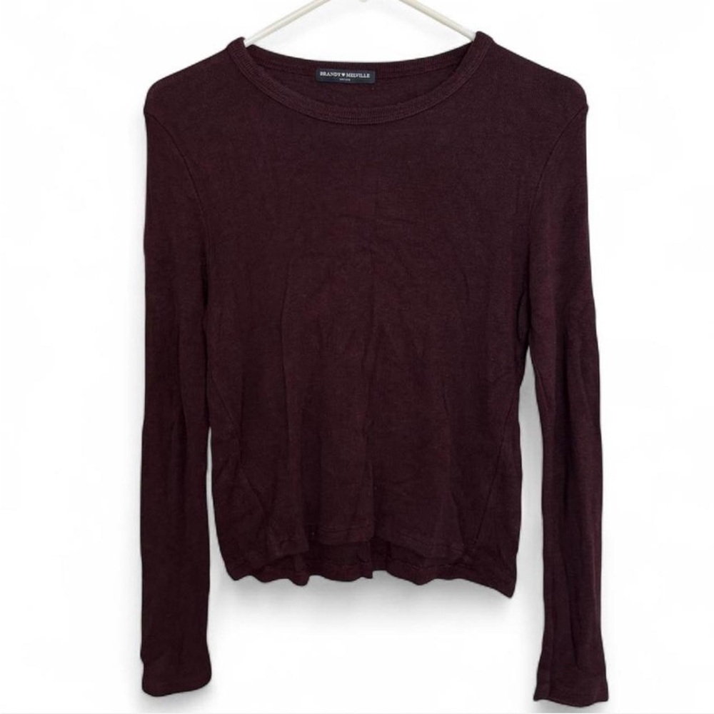 Brandy Melville Burgundy Cotton Long Sleeve Sweater Fall Winter